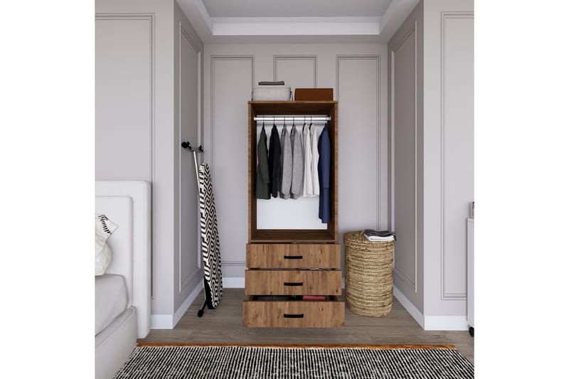 Haaken Vaatekaappi 60x174,8 cm - Ruskea - Säilytys - Vaatesäilytys - Vaatekaappi