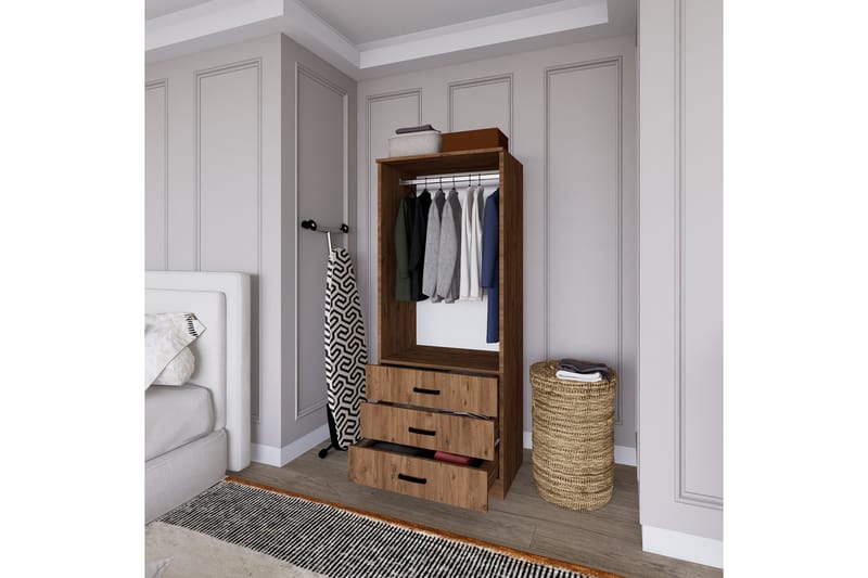 Haaken Vaatekaappi 60x174,8 cm - Ruskea - Säilytys - Vaatesäilytys - Vaatekaappi