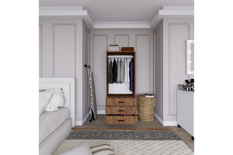 Haaken Vaatekaappi 60x174,8 cm - Ruskea - Säilytys - Vaatesäilytys - Vaatekaappi