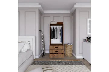 Haaken Vaatekaappi 60x174,8 cm - Ruskea - Säilytys - Vaatesäilytys - Vaatekaappi