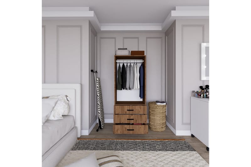 Haaken Vaatekaappi 60x174,8 cm - Ruskea - Säilytys - Vaatesäilytys - Vaatekaappi