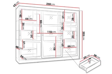 Harvans Vaatekaappi 250x203 cm - Musta - Säilytys - Vaatesäilytys - Vaatekaappi