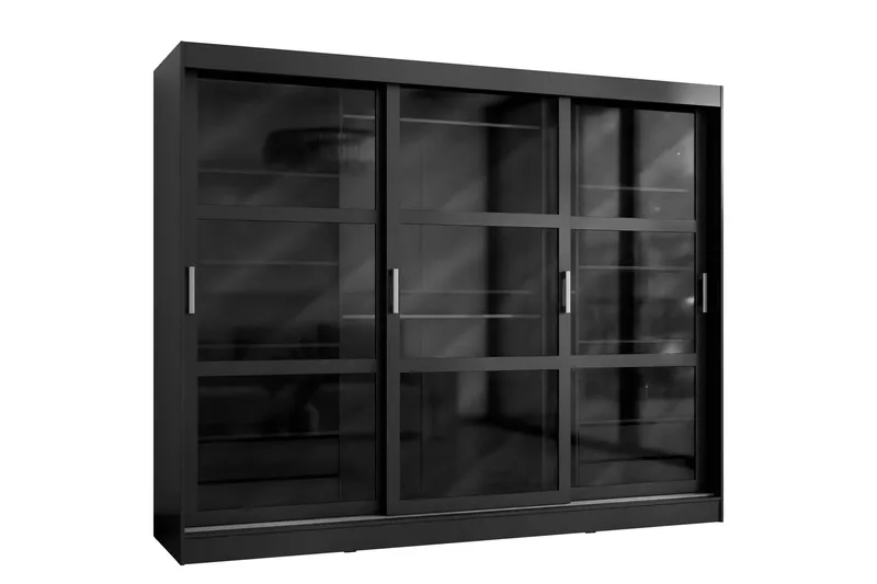 Harvans Vaatekaappi 250x203 cm - Musta - Säilytys - Vaatesäilytys - Vaatekaappi