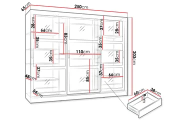 Harvans Vaatekaappi 250x203 cm - Musta - Säilytys - Vaatesäilytys - Vaatekaappi