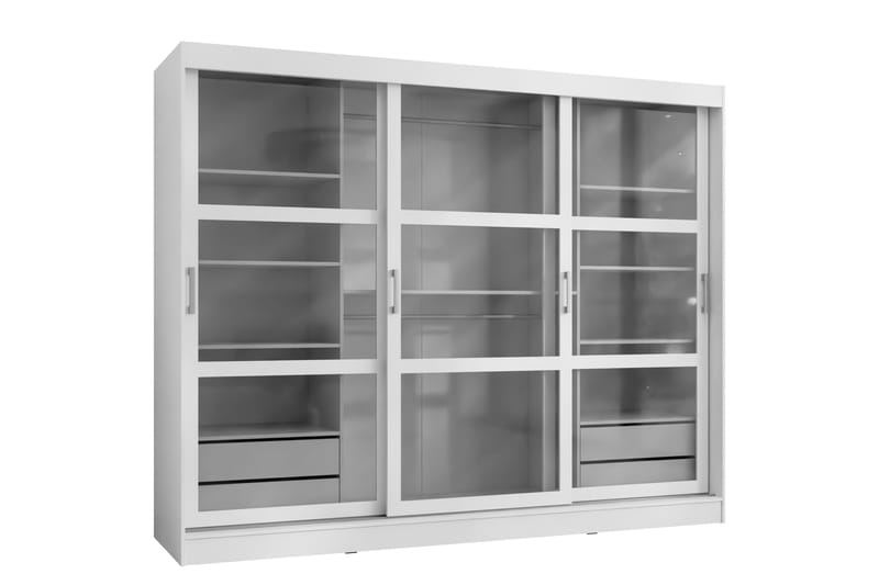Harvans Vaatekaappi 250x203 cm - Valkoinen - Säilytys - Vaatesäilytys - Vaatekaappi