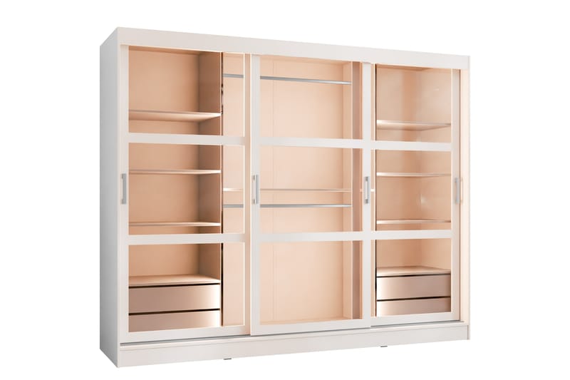 Harvans Vaatekaappi 250x203 cm - Valkoinen - Säilytys - Vaatesäilytys - Vaatekaappi