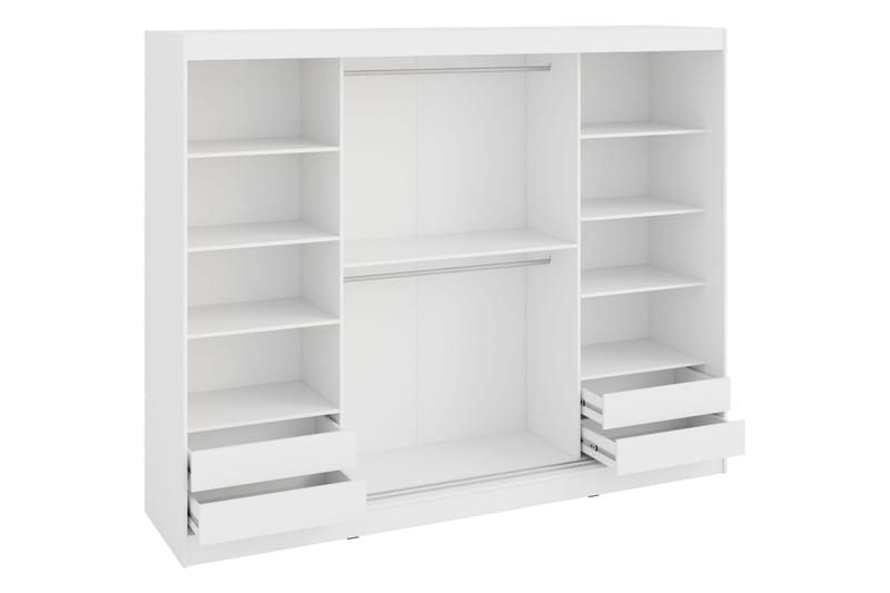 Harvans Vaatekaappi 250x203 cm - Valkoinen - Säilytys - Vaatesäilytys - Vaatekaappi