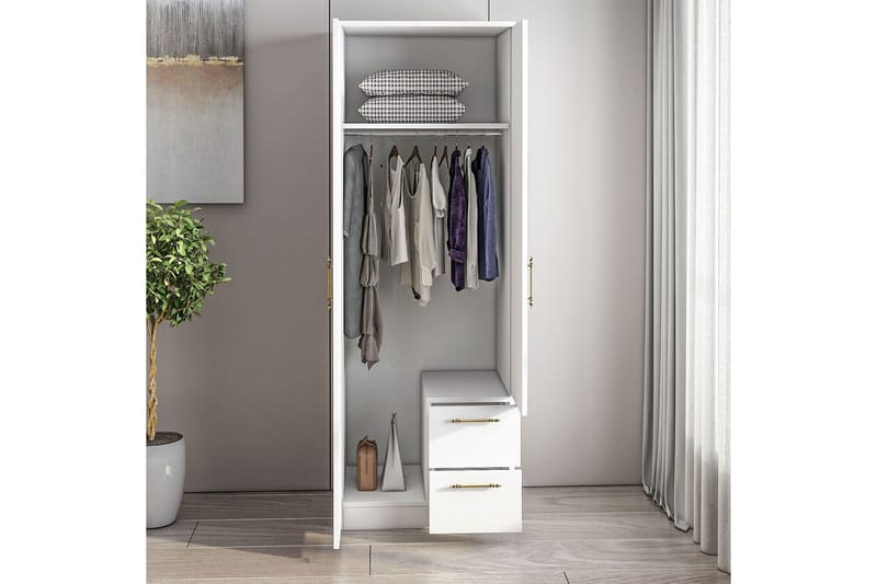 Hearst Vaatekaappisskåp 60x171,8 cm - Valkoinen - Säilytys - Vaatesäilytys - Vaatekaappi