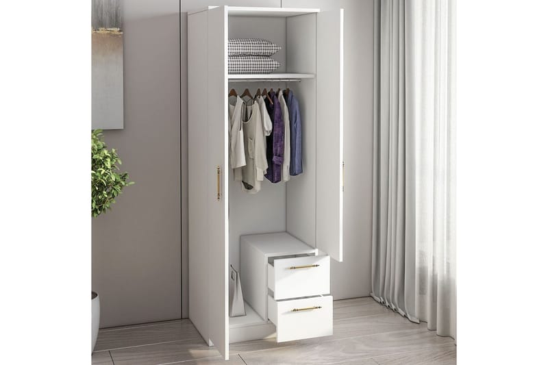 Hearst Vaatekaappisskåp 60x171,8 cm - Valkoinen - Säilytys - Vaatesäilytys - Vaatekaappi