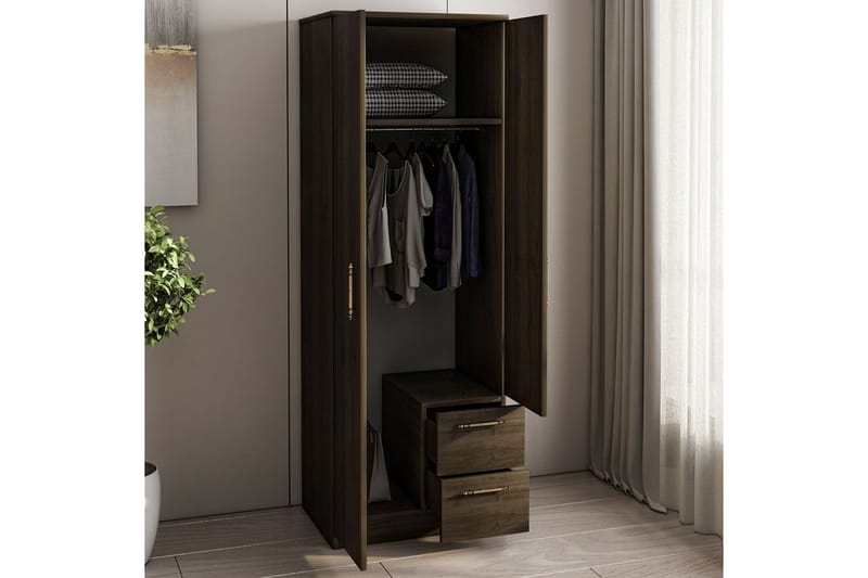 Hearst Vaatekaappisskåp 60x171,8 cm - Pähkinä - Säilytys - Vaatesäilytys - Vaatekaappi