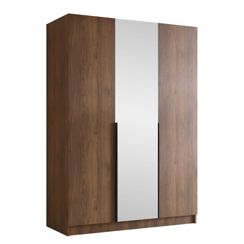 Herrljunga Vaatekaappi Peilillä 150x215 cm, Ruskea/Musta/Peili