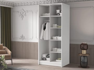 Herrljunga Vaatekaappi Peilillä 100x215 cm - Kulta/Peili - Säilytys - Vaatesäilytys - Vaatekaappi