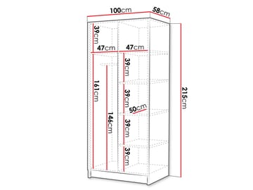 Herrljunga Vaatekaappi Peilillä 100x215 cm - Kulta/Peili - Säilytys - Vaatesäilytys - Vaatekaappi