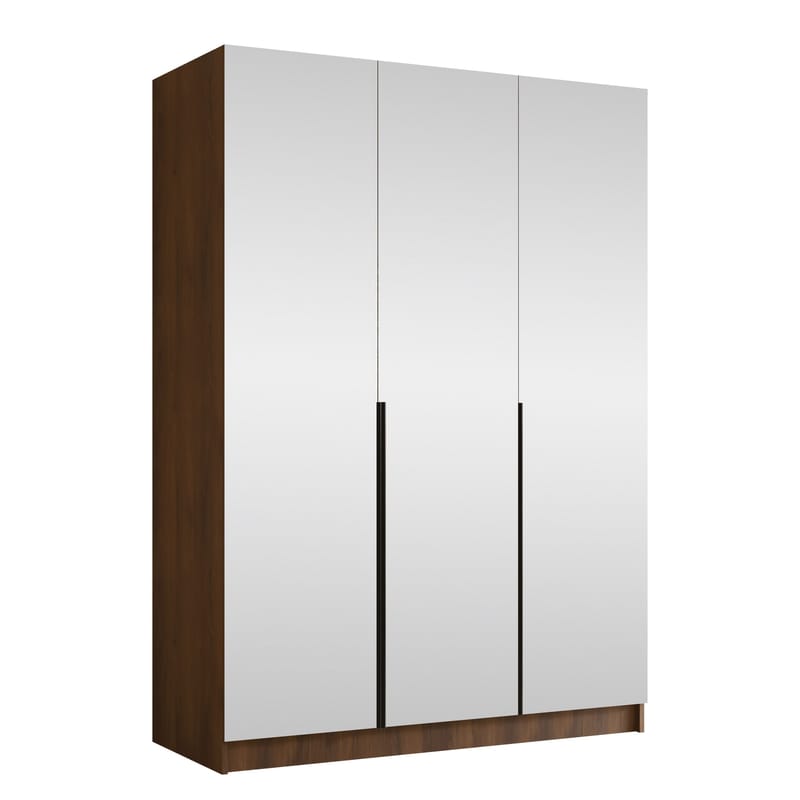 Herrljunga Vaatekaappi Peilillä 150x215 cm - Musta/Peili - Säilytys - Vaatesäilytys - Vaatekaappi