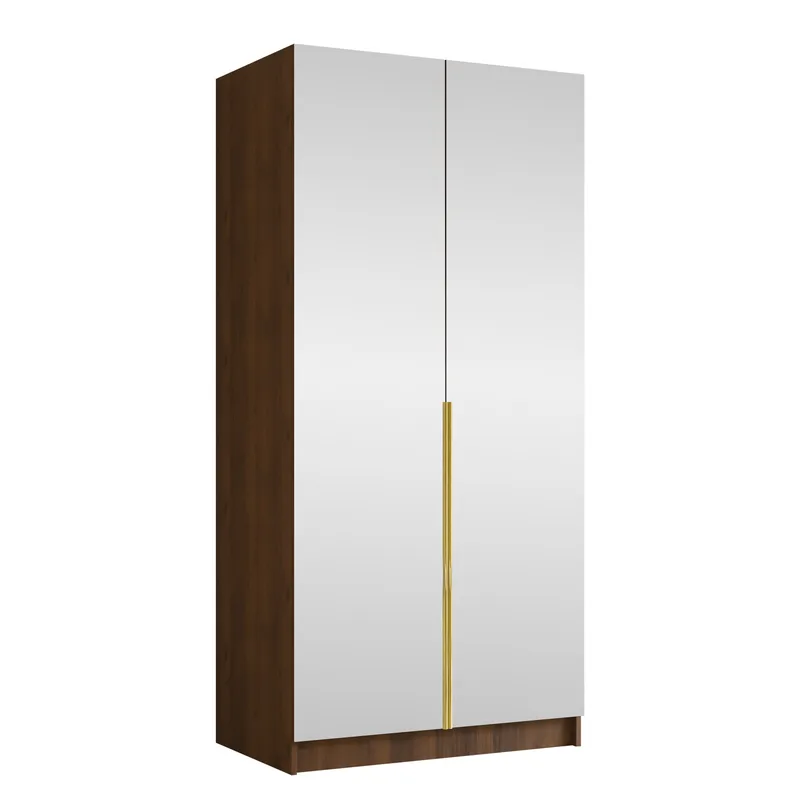Herrljunga Vaatekaappi Peilillä 100x215 cm, Kulta/Peili