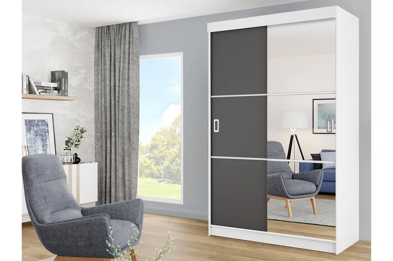 Isolaz Vaatekaappi Peilillä 138x205 cm - Säilytys - Vaatesäilytys - Vaatekaappi