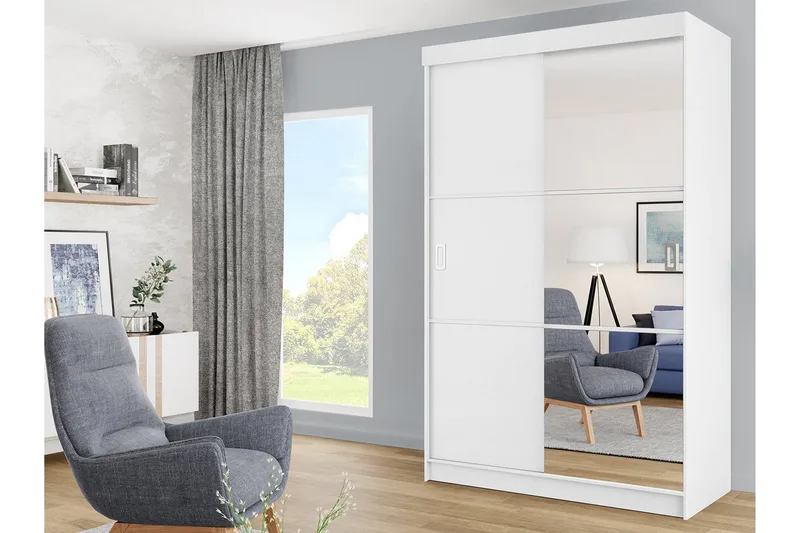 Isolaz Vaatekaappi Peilillä 138x205 cm - Säilytys - Vaatesäilytys - Vaatekaappi