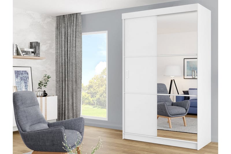 Isolaz Vaatekaappi Peilillä 138x205 cm - Säilytys - Vaatesäilytys - Vaatekaappi