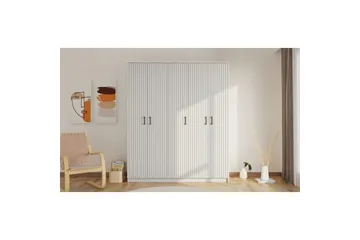 Ivon Vaatekaappi 175x210 cm - Matta Valkoinen - Säilytys - Vaatesäilytys - Vaatekaappi