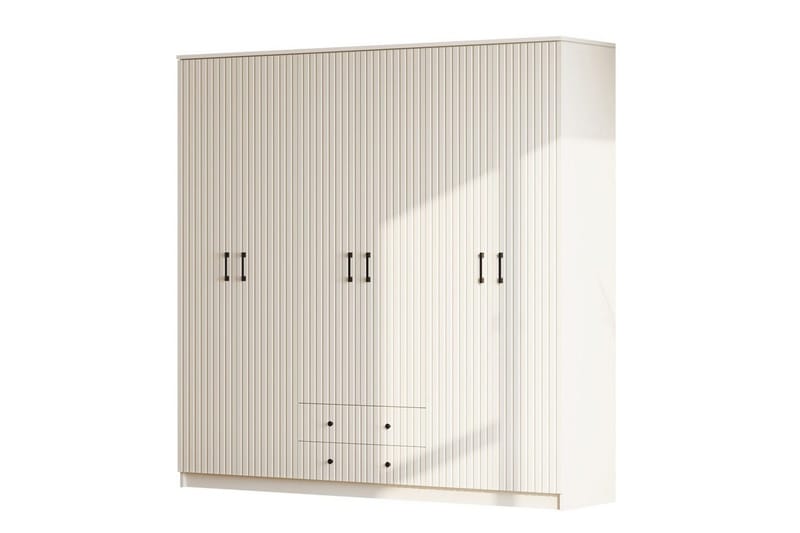 Ivon Vaatekaappi 210x210 cm - Matta Valkoinen - Säilytys - Vaatesäilytys - Vaatekaappi