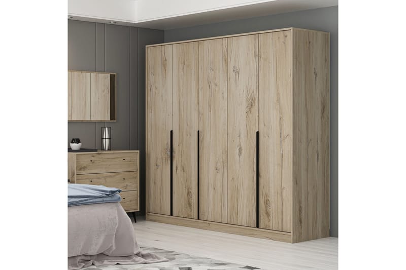 Jarlech Vaatekaappi 60x210 cm - Pähkinäpuu - Säilytys - Vaatesäilytys - Vaatekaappi