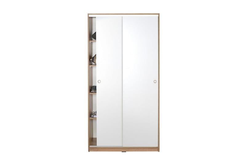 Jovel-vaatekaappi 94x182 cm - Valkoinen/Korallinpunainen - Säilytys - Vaatesäilytys - Vaatekaappi