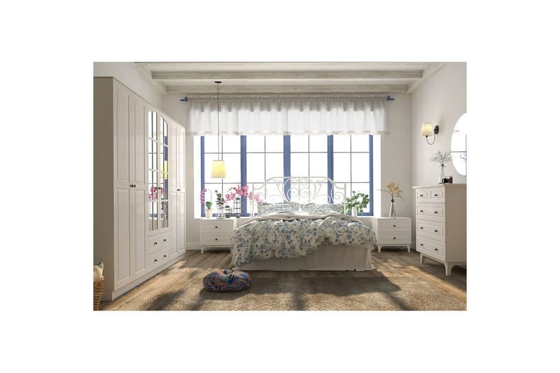 Jovric Vaatekaappi 210x184 cm - Matta Valkoinen - Säilytys - Vaatesäilytys - Vaatekaappi