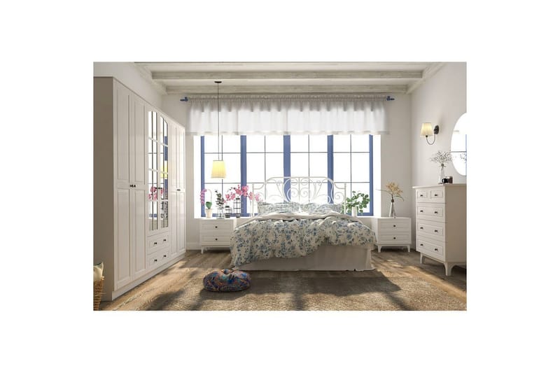 Jovric Vaatekaappi 210x210 cm - Matta Valkoinen - Säilytys - Vaatesäilytys - Vaatekaappi