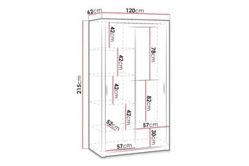 Julissa vaatekaappi 120 cm puuta - Ruskea - Säilytys - Vaatesäilytys - Vaatekaappi