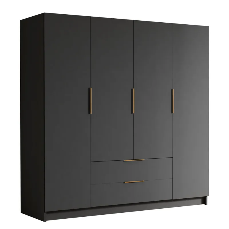 Kelros Vaatekaappi 200x216 cm, Musta