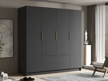 Kelros Vaatekaappi 200x216 cm - Musta - Säilytys - Vaatesäilytys - Vaatekaappi