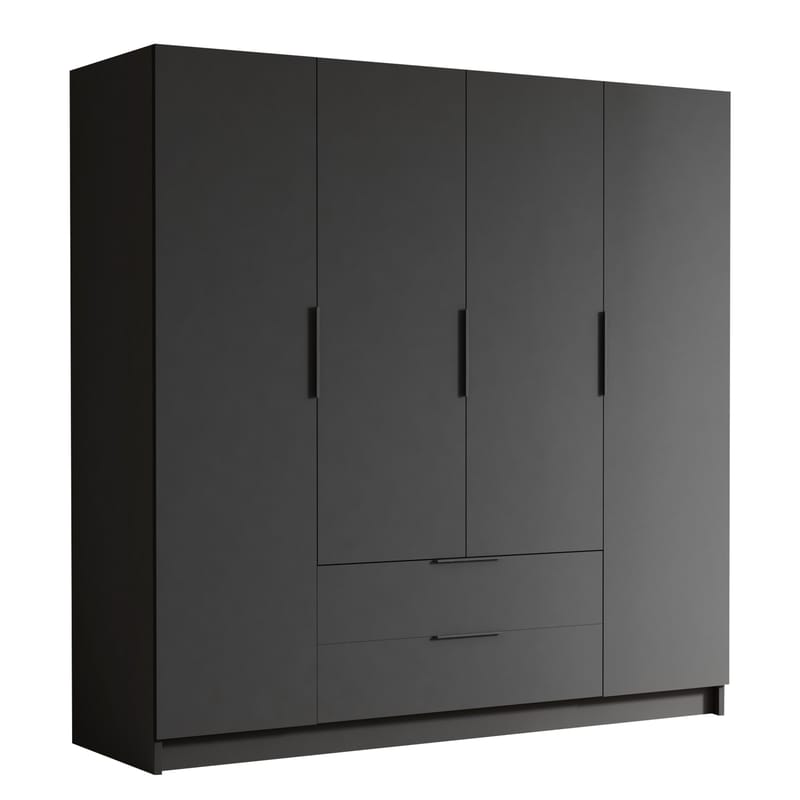 Kelros Vaatekaappi 200x216 cm - Musta - Säilytys - Vaatesäilytys - Vaatekaappi