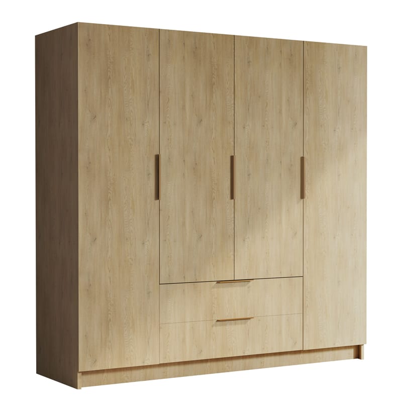 Kelros Vaatekaappi 200x216 cm - Ruskea - Säilytys - Vaatesäilytys - Vaatekaappi