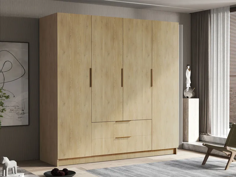 Kelros Vaatekaappi 200x216 cm - Ruskea - Säilytys - Vaatesäilytys - Vaatekaappi