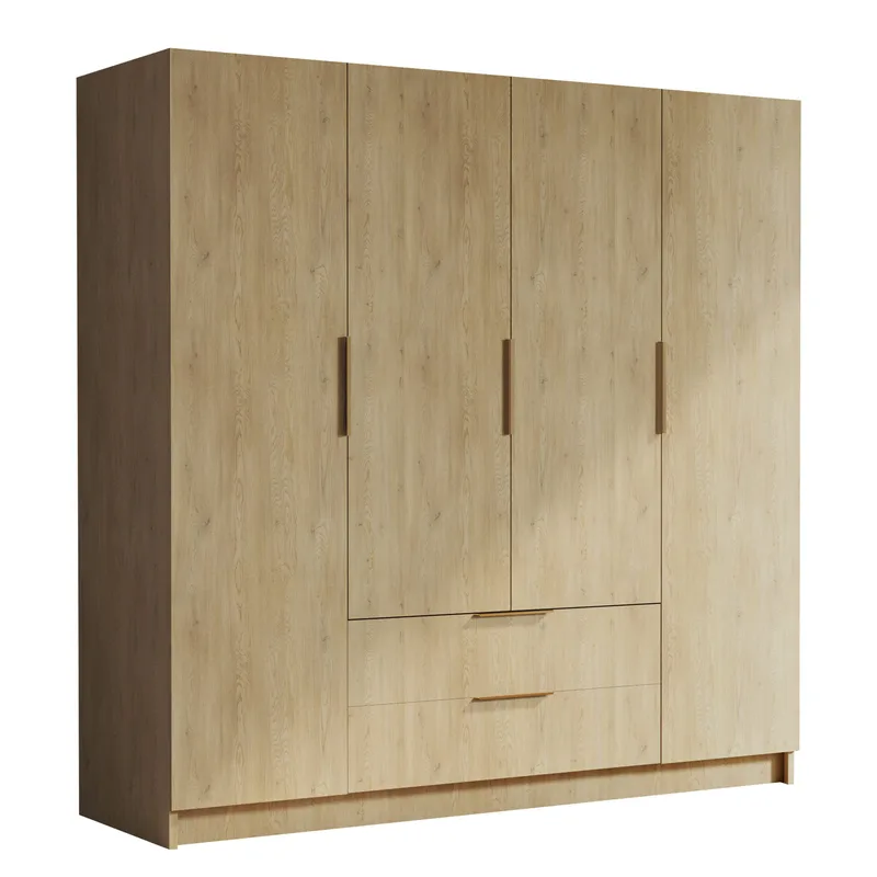 Kelros Vaatekaappi 200x216 cm - Ruskea - Säilytys - Vaatesäilytys - Vaatekaappi