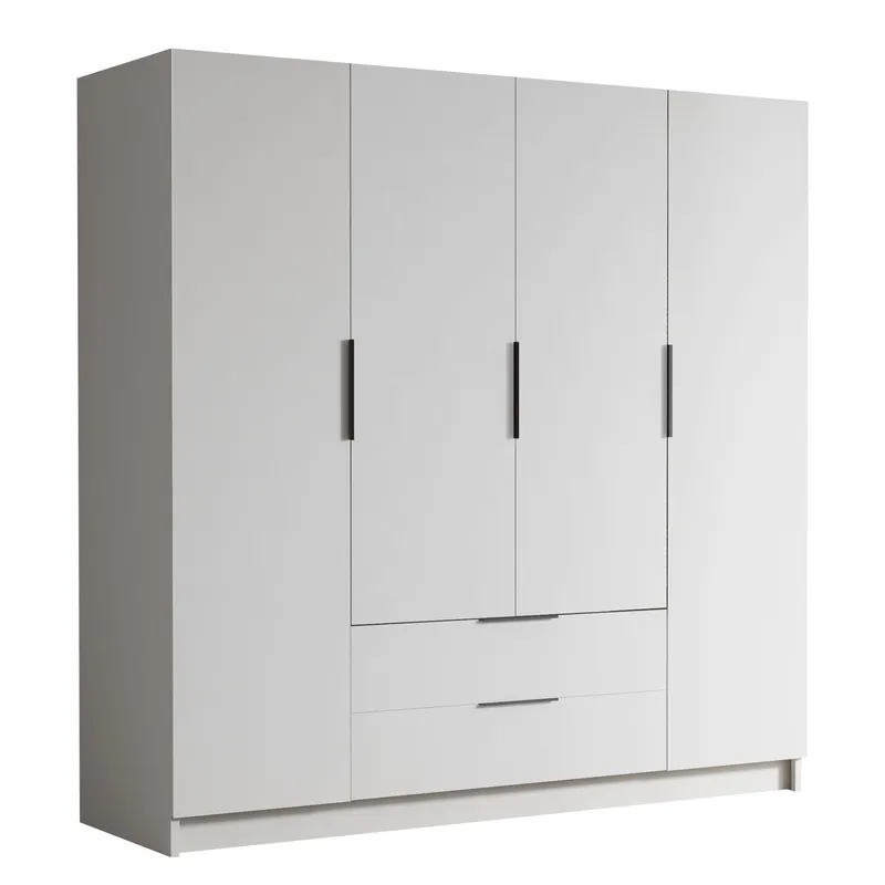 Kelros Vaatekaappi 200x216 cm - Valkoinen - Säilytys - Vaatesäilytys - Vaatekaappi