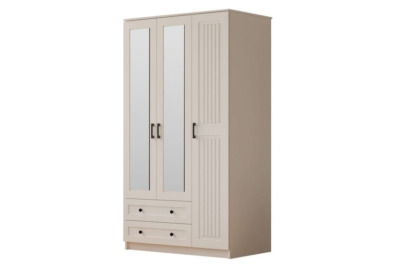 Kesra Vaatekaappisskåp 105x184 cm, Matta Valkoinen