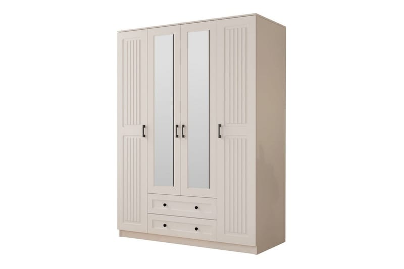 Kesra Vaatekaappisskåp 140x184 cm, Matta Valkoinen