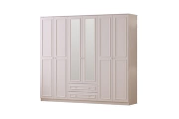 Kovric Vaatekaappi 210x210 cm - Matta Valkoinen - Säilytys - Vaatesäilytys - Vaatekaappi