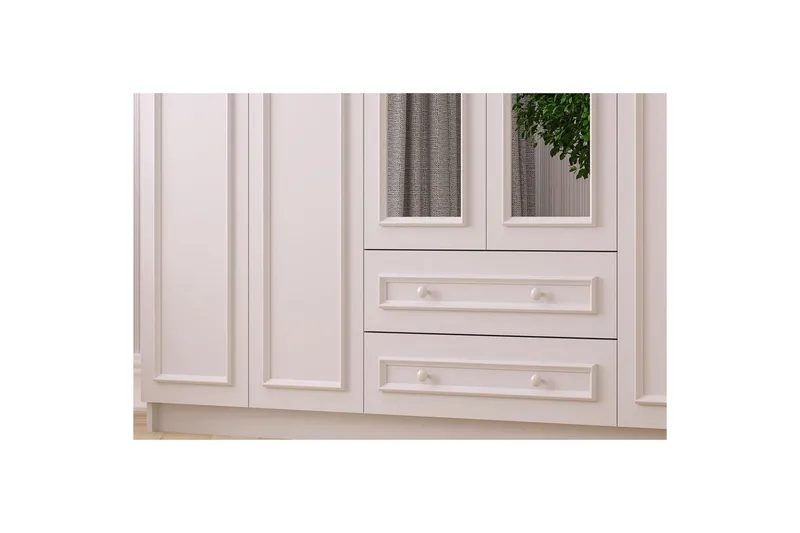 Kovric Vaatekaappi 210x210 cm - Matta Valkoinen - Säilytys - Vaatesäilytys - Vaatekaappi