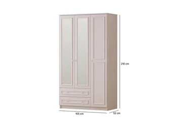 Kovric Vaatekaappisskåp 105x210 cm - Matta Valkoinen - Säilytys - Vaatesäilytys - Vaatekaappi