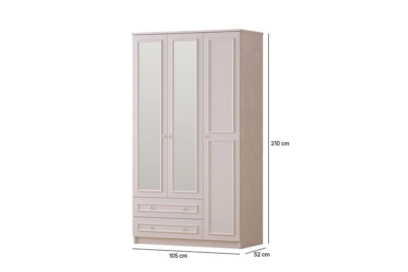 Kovric Vaatekaappisskåp 105x210 cm - Matta Valkoinen - Säilytys - Vaatesäilytys - Vaatekaappi