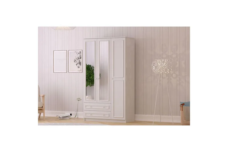 Kovric Vaatekaappisskåp 105x210 cm - Matta Valkoinen - Säilytys - Vaatesäilytys - Vaatekaappi