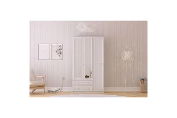 Kovric Vaatekaappisskåp 105x210 cm - Matta Valkoinen - Säilytys - Vaatesäilytys - Vaatekaappi