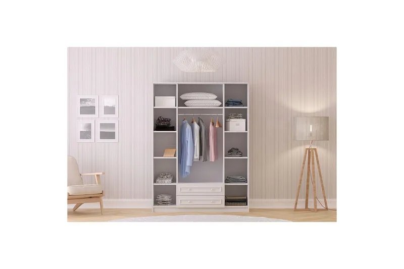 Kovric Vaatekaappisskåp 140x210 cm - Matta Valkoinen - Säilytys - Vaatesäilytys - Vaatekaappi