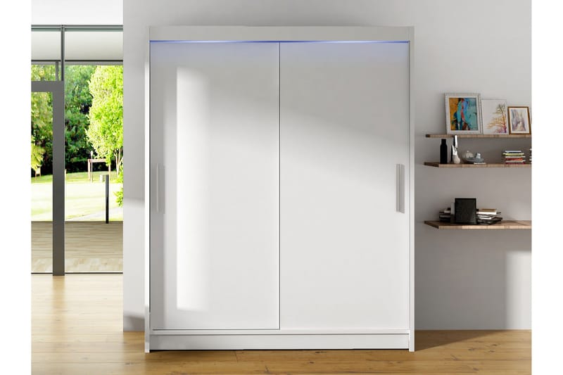 Leila Vaatekaappi 150x200 cm - Valkoinen - Säilytys - Vaatesäilytys - Vaatekaappi