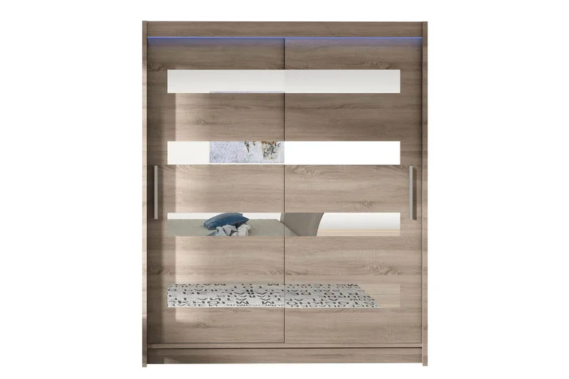 Leila vaatekaappi peilillä 150x200 cm, Beige