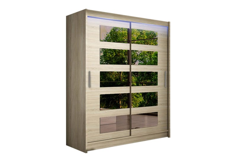 Leila vaatekaappi peilillä 150x200 cm, Beige