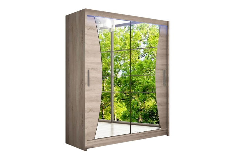 Leila vaatekaappi peilillä 150x200 cm, Beige