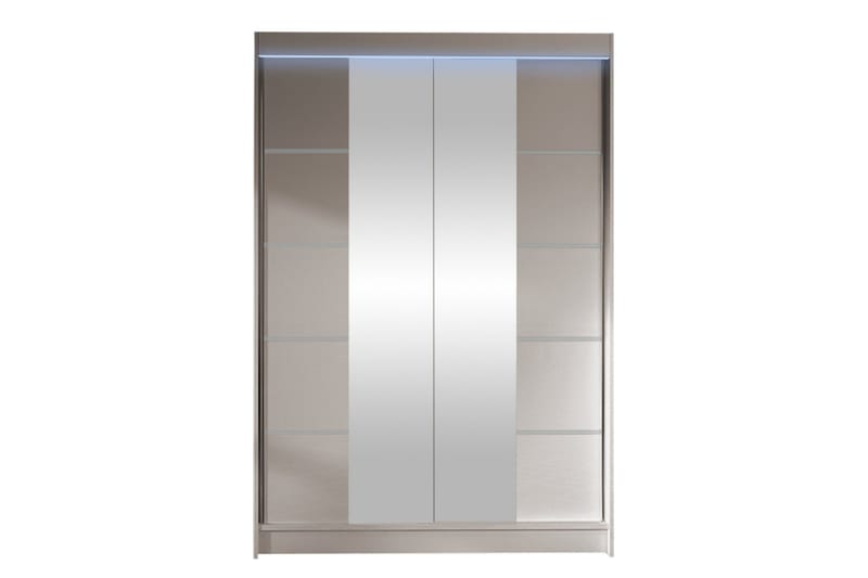 Liverpool Vaatekaappi Peilillä 120x200 cm - Harmaa - Säilytys - Vaatesäilytys - Vaatekaappi